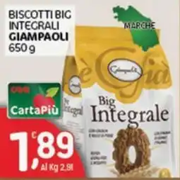 Crai Biscotti big integrali Giampaoli offerta