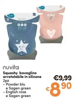B di Bimbi nuvita Squashy bavaglino arrotolabile in silicone offerta