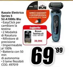 MediaWorld Rasoio Elettrico Braun Series 5 offerta
