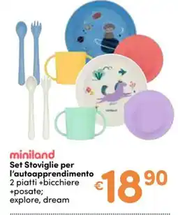 B di Bimbi miniland Set Stoviglie per l'autoapprendimento offerta