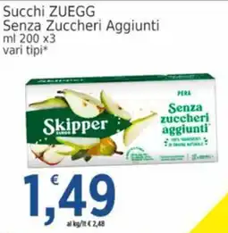 Market Ingross Skipper Succhi ZUEGG offerta