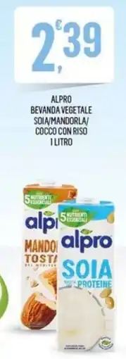 Vibian Alpro bevanda vegetale soia/mandorla/cocco con riso offerta