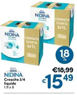 B di Bimbi Nidina Crescita 3/4 liquido offerta