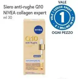 Famila Siero anti-rughe Q10 NIVEA collagen expert offerta