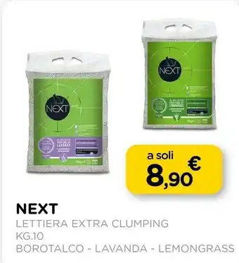 Arcaplanet Next lettiera extra clumping borotalco - lavanda - lemongrass offerta