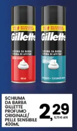 Interspar Schiuma da barba Gillette profumo originale offerta