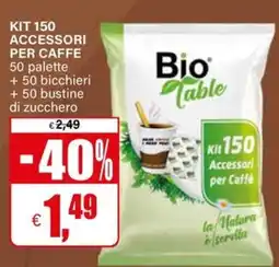 Il Gigante Bio Table Kit 150 Accessori per Caffè offerta