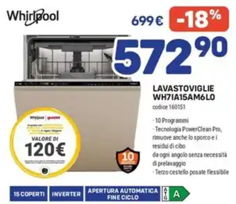 Whirlpool lavastoviglie WH7IA15AM6LO