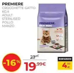 Arcaplanet Premiere crocchette gatto adult sterilised pollo manzo offerta