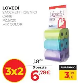 Arcaplanet Sacchetti igienici cane Lovedì offerta