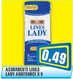 Punto Vigas Assorbenti Lines Lady Anatomici offerta