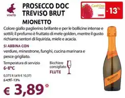 Cadoro Prosecco Doc Treviso Brut Mionetto offerta