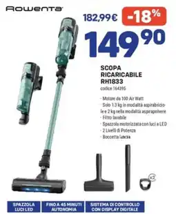 FreeShop Rowenta Scopa Ricaricabile RH1833 offerta