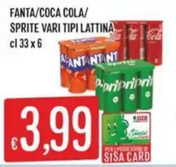Sisa Fanta/Coca Cola/Sprite vari tipi lattina offerta