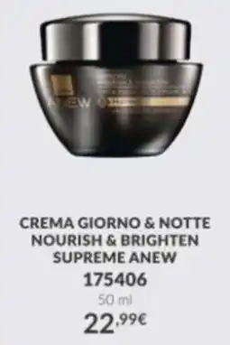 Avon Crema giorno & notte nourish & brighten supreme anew offerta