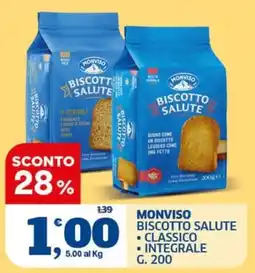 Il Punto Sigma Monviso biscotto salute classico integrale offerta