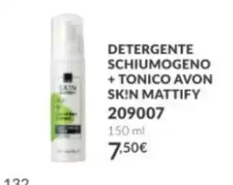 Detergente schiumogeno + tonico Avon Skin Mattify