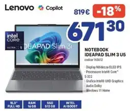 FreeShop Lenovo IDEAPAD Slim 3 U5 offerta