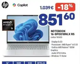 FreeShop HP NOTEBOOK 16-BP0018NLX R5 offerta