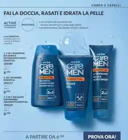 Avon Avon care Men Essential 3-in-1 Shampoo, Conditioner & Body Wash offerta