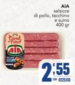 Gruppo di Palo AIA salsicce di pollo, tacchino e suino offerta