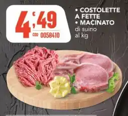Gruppo di Palo Costolette a fette e macinato di suino offerta