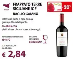 Cadoro Frappato Terre Siciliane IGP Baglio Gaiano offerta