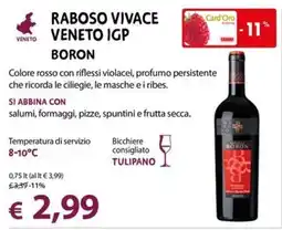 Cadoro Raboso Vivace Veneto IGP Boron offerta