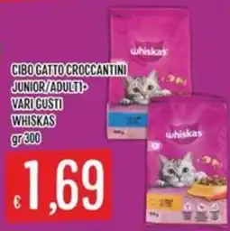 Sisa Cibo gatto croccantini Whiskas offerta