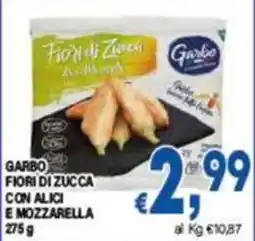 DEM Garbo Fiori di zucca con alici e mozzarella offerta