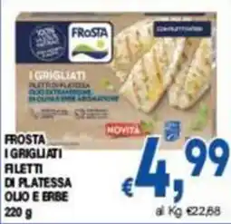 DEM Frosta i grigliati filetti di platea olio e erbe offerta