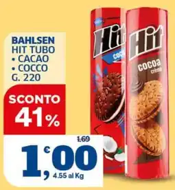 Sigma Bahlsen Hit tubo cacao cocco offerta