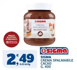 Sigma Sigma crema spalmabile cacao offerta