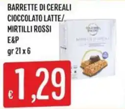 Sisa Barrette di cereali cioccolato latte/mirtilli rossi E&P offerta