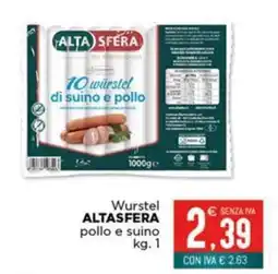 Altasfera Wurstel ALTASFERA pollo e suino offerta
