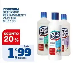 Sigma Lysoform detersivo per pavimenti vari tipi offerta
