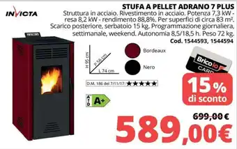 Stufa a pellet Adrano 7 Plus Invicta