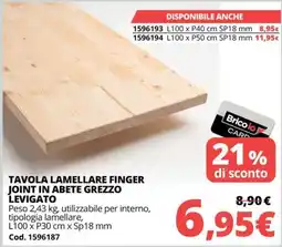 Brico Io Tavola lamellare finger joint in abete grezzo levigato offerta