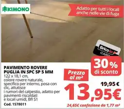 Brico Io Pavimento Rovere Puglia in SPC SP 5 MM offerta
