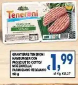 DEM Teneroni hamburger con prosciutto cotto/ mozzarella/ parmigiano reggiano offerta
