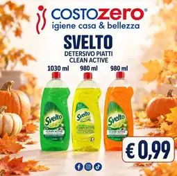 Costo Zero Svelto Detersivo Piatti Clean Active offerta