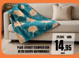 Brico Io Plaid Everest stampato con retro sherpa matrimoniale offerta