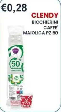 Caramico Clendy bicchierini caffè maiolica offerta