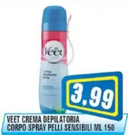 Punto Vigas Veet crema depilatoria corpo spray pelli sensibili offerta