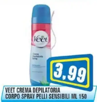 Veet crema depilatoria corpo spray pelli sensibili