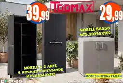 Giunigor Mobile a 2 ante 4 ripiani/portascope offerta