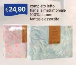 Sirene Blu completo letto fianella matrimoniale offerta
