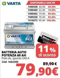 Brico Io Batteria auto Varta offerta