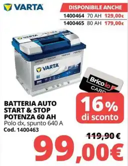 Brico Io Batteria auto Varta offerta