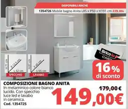 Brico Io Mobile bagno Anita offerta